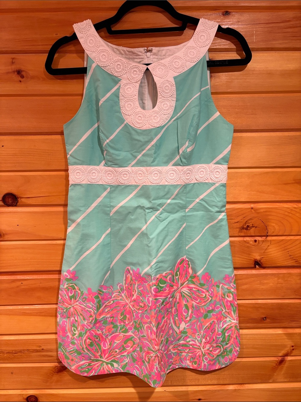 Lilly Pulitzer Aqua, White & Pink Floral Sleeveless Shift Dress